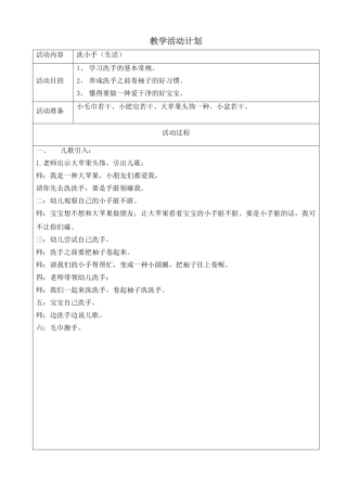 2025年生活教案洗手