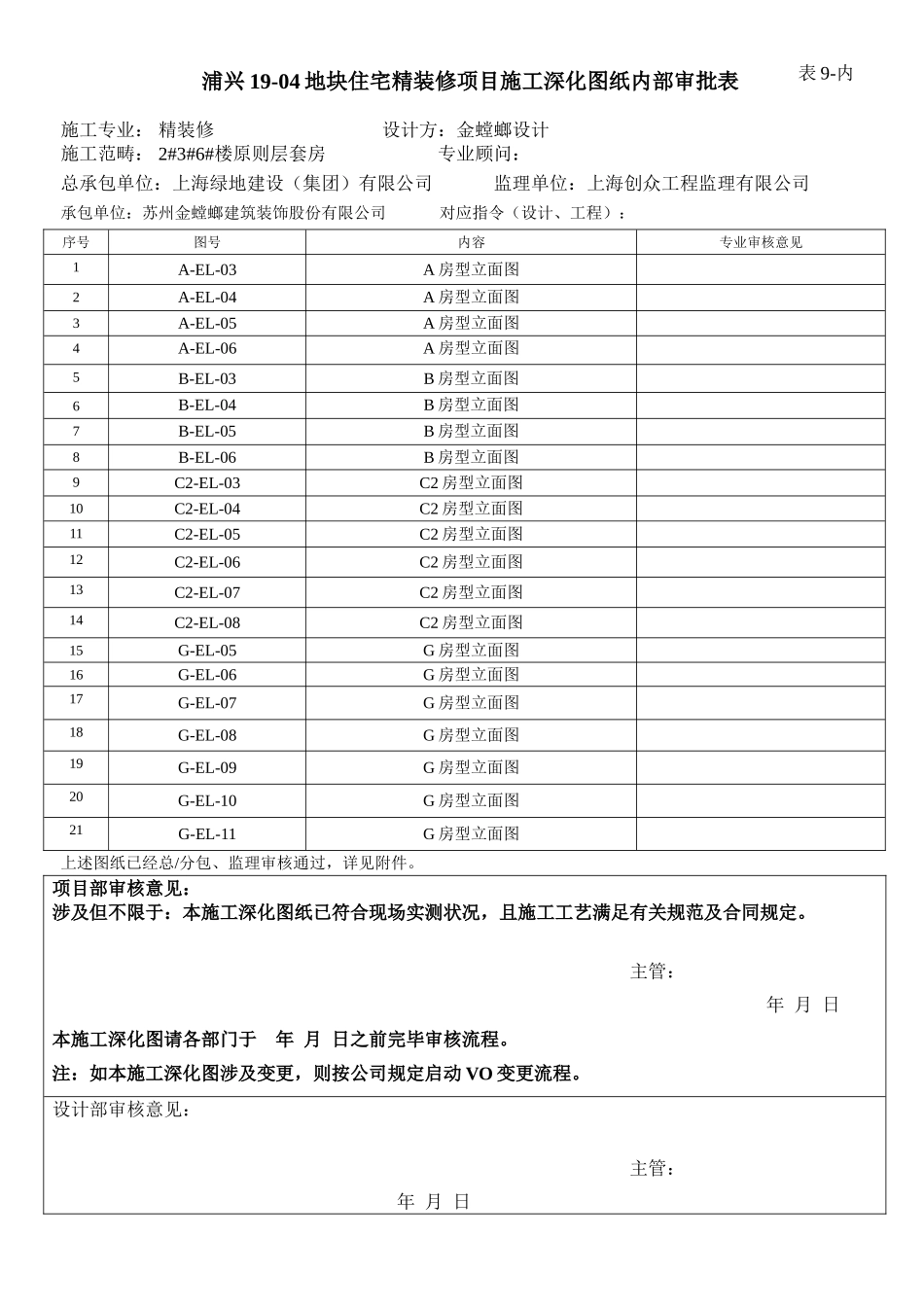 2025年施工深化图纸内部审批表_第1页