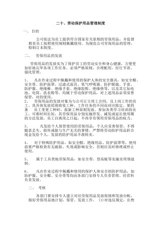 2025年劳保用品管理制度
