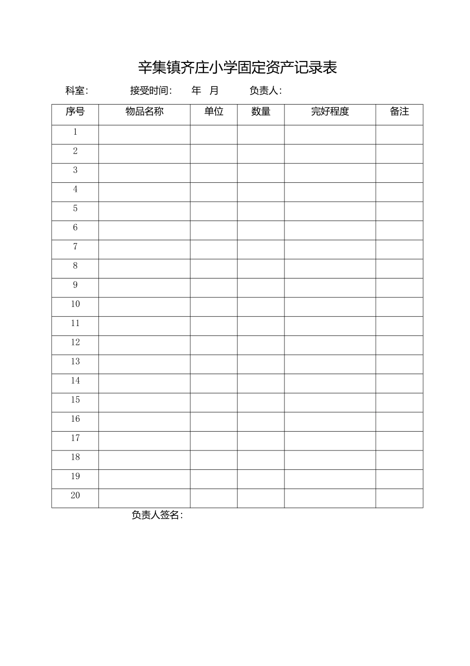 2025年固定资产登记表_第1页