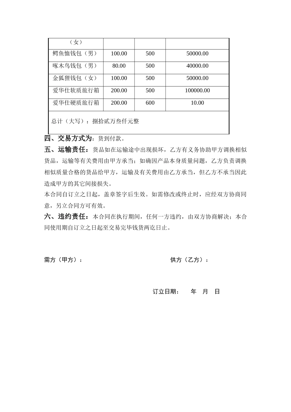 2025年箱包购销合同_第2页