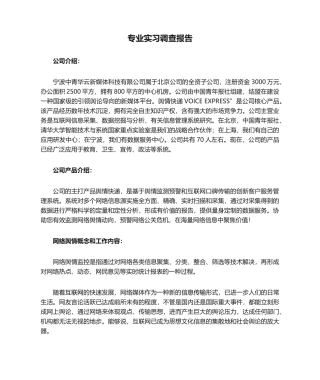 2025年专业实习调查报告