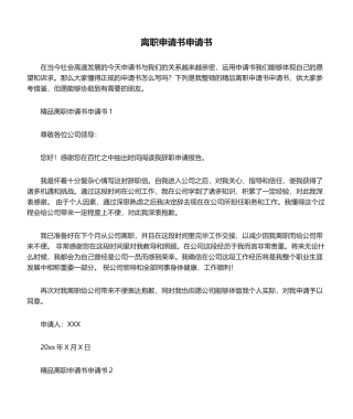 2025年离职申请书申请书.doc