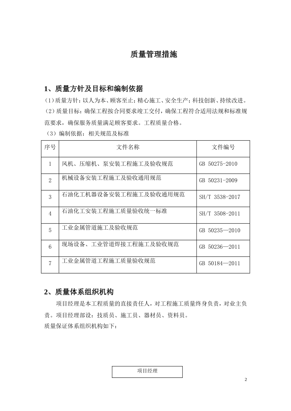 质量保证计划书(标准版)_第2页