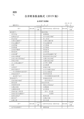 合并财务报表格式（2019版）