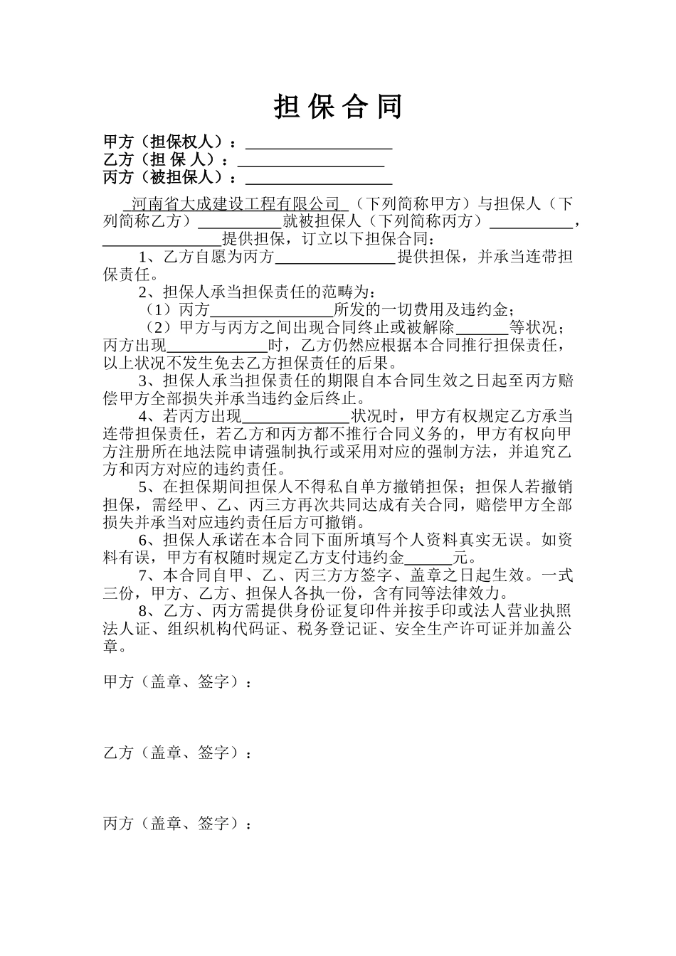 2025年担保合同_第1页