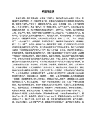 2025年京剧观后感