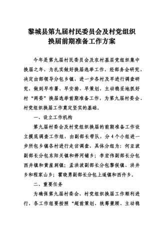 2025年换届前期准备工作方案