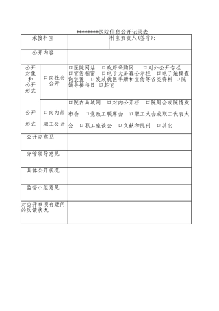 2025年医院信息公开登记表