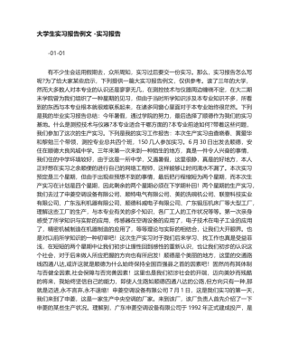 2025年大学生实习报告例文实习报告