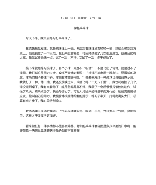 2025年学打乒乓球日记