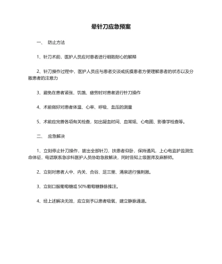 2025年晕针刀应急预案