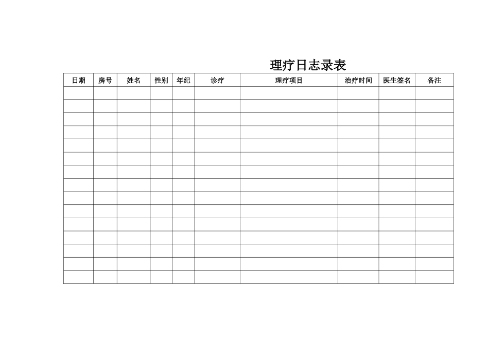 2025年理疗日登记表_第1页