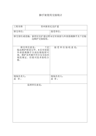 2025年脚手架交接记录