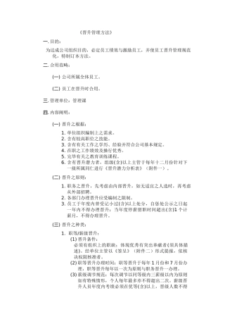 2025年晋升管理办法