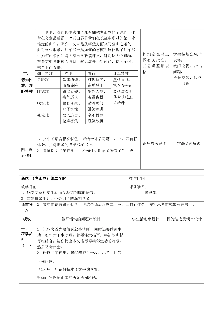 2025年老山界 教案_第2页