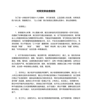 2025年对照党章自查报告