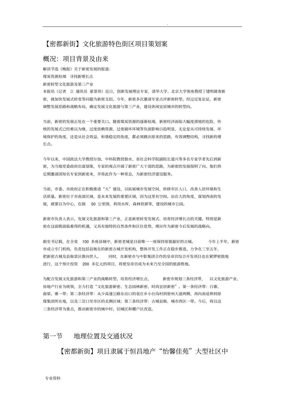 文化旅游商业街项目策划实施方案_第1页