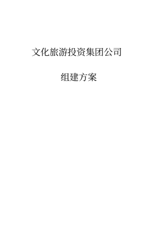 文化旅游投资集团公司组建方案