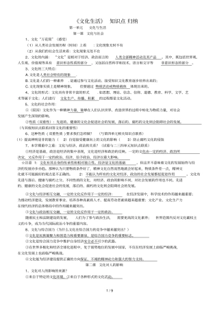 文化生活基础知识点修改版