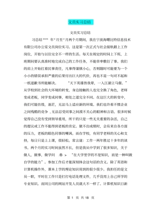 文员实习总结【可编辑版】