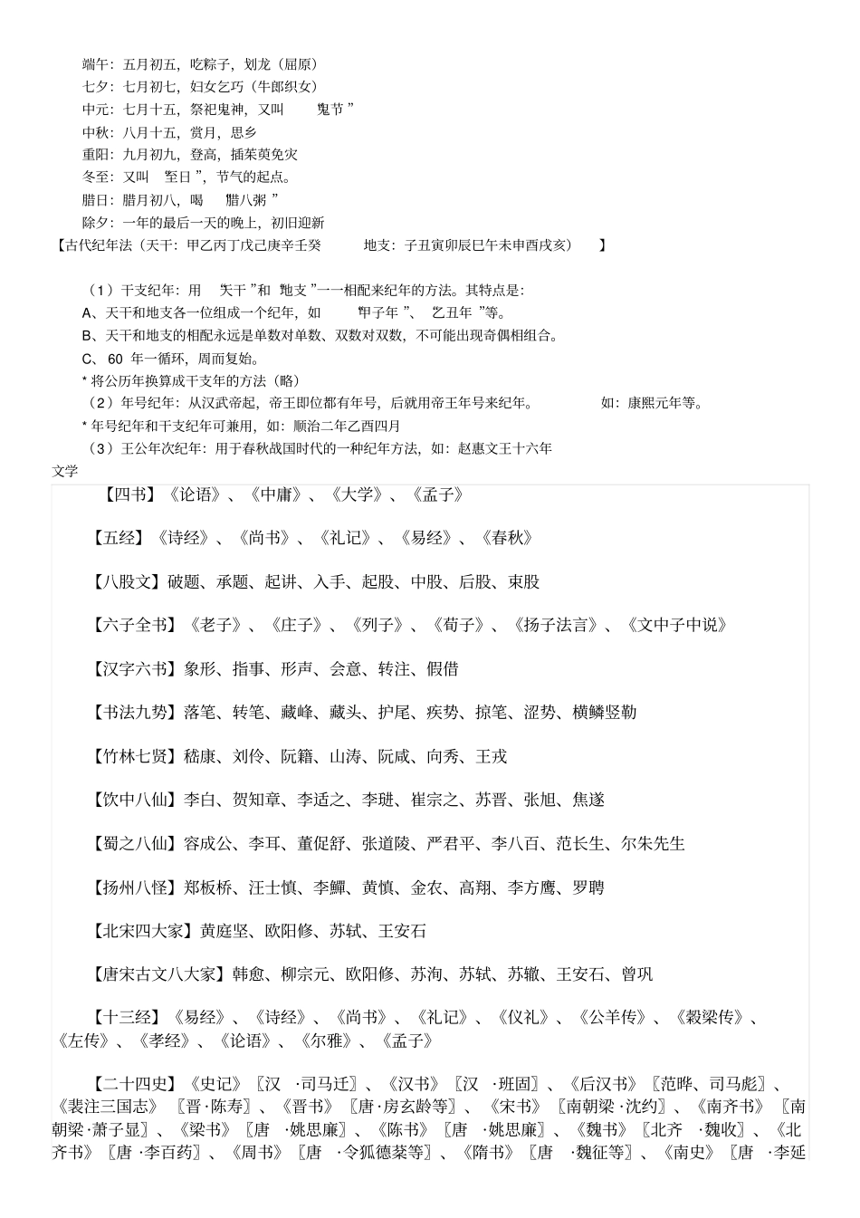 文学常识集锦重点讲义资料_第2页