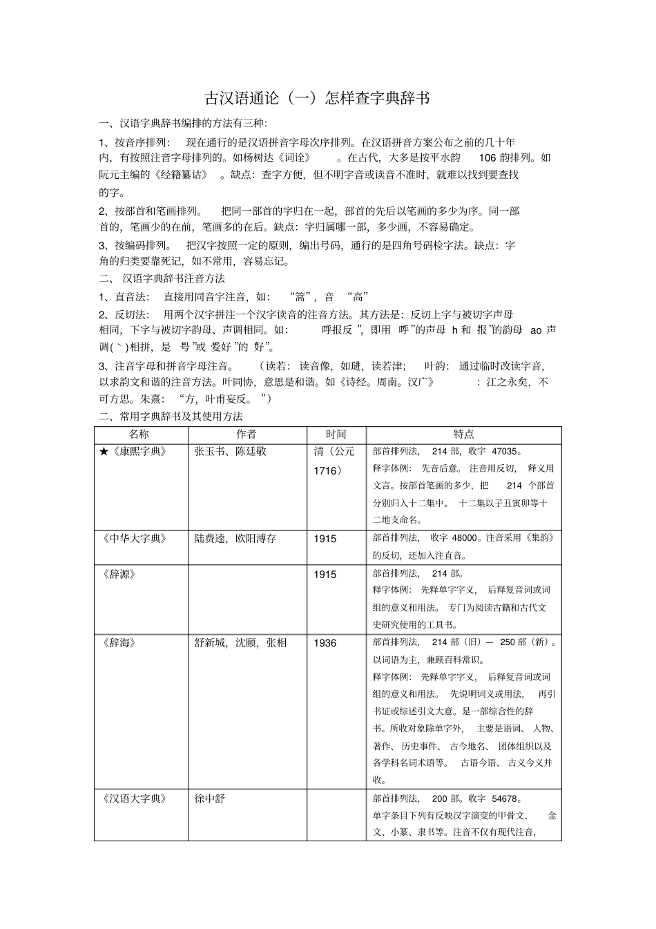 文学院考研王力版古代汉语考研笔记个人整理_第1页