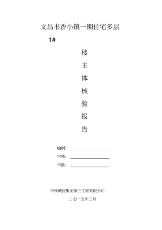 文昌书香小镇1#楼主体核验报告资料