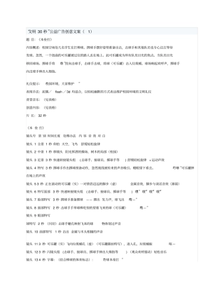 文明30秒公益广告创意文案x