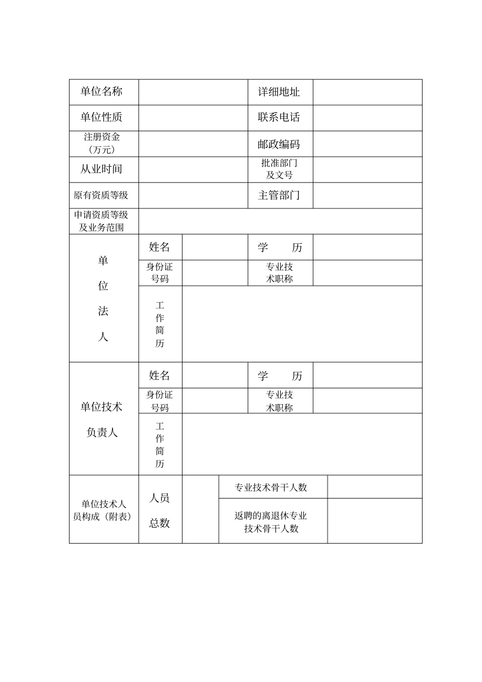 文物保护工程勘察设计单位资质申请表_第3页