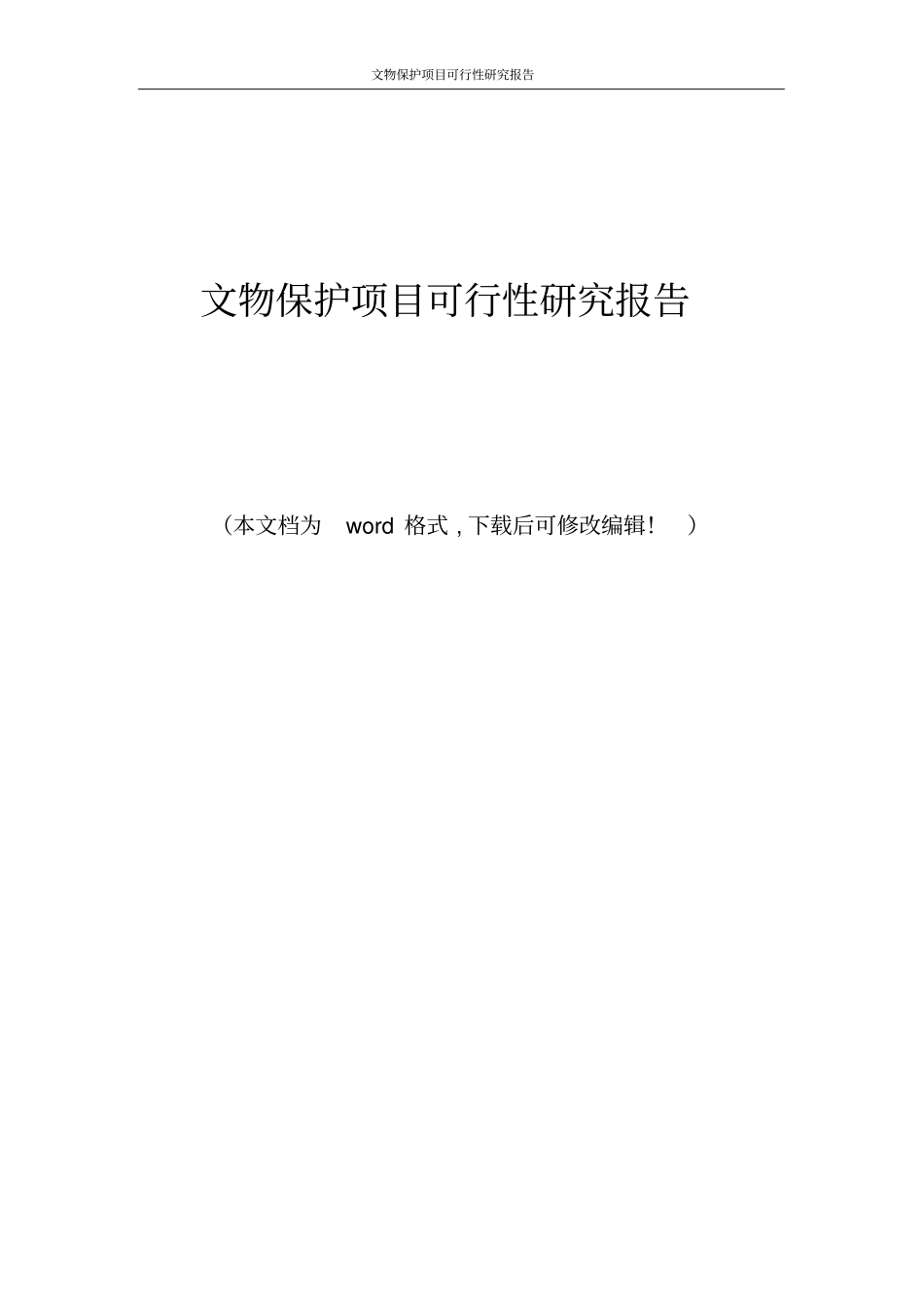文物保护项目可行性研究报告_第1页