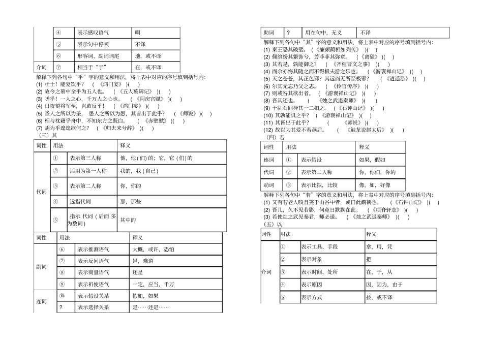 文言文基础知识测试题_第2页