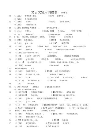 文言文常用词语汇编