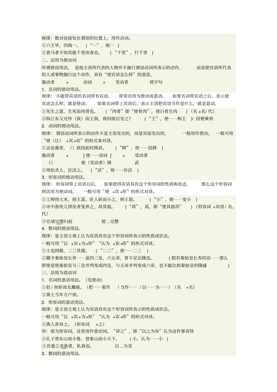 文言文词类活用总结超好,推荐文档_第2页