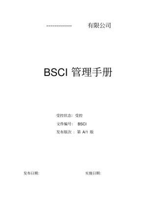 新BSCI管理手册