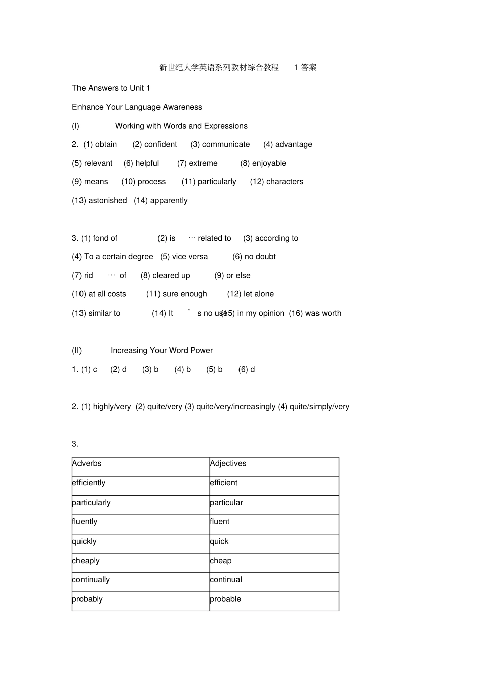 新世纪大学英语系列教材综合教程1_第1页