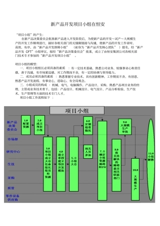 新产品开发项目小组在恒安