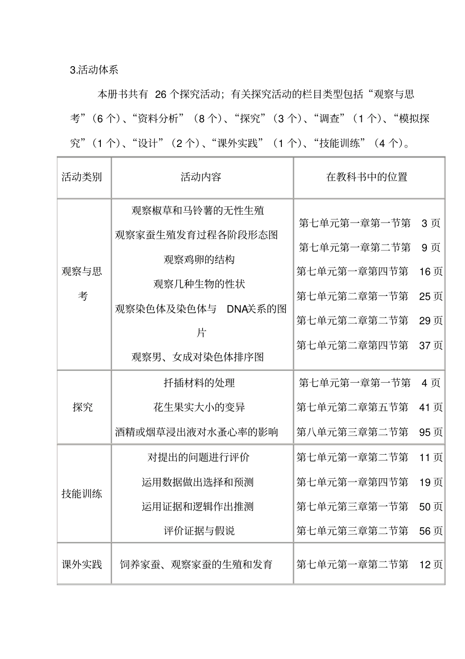 新人教版八年级下册生物教材分析_第3页