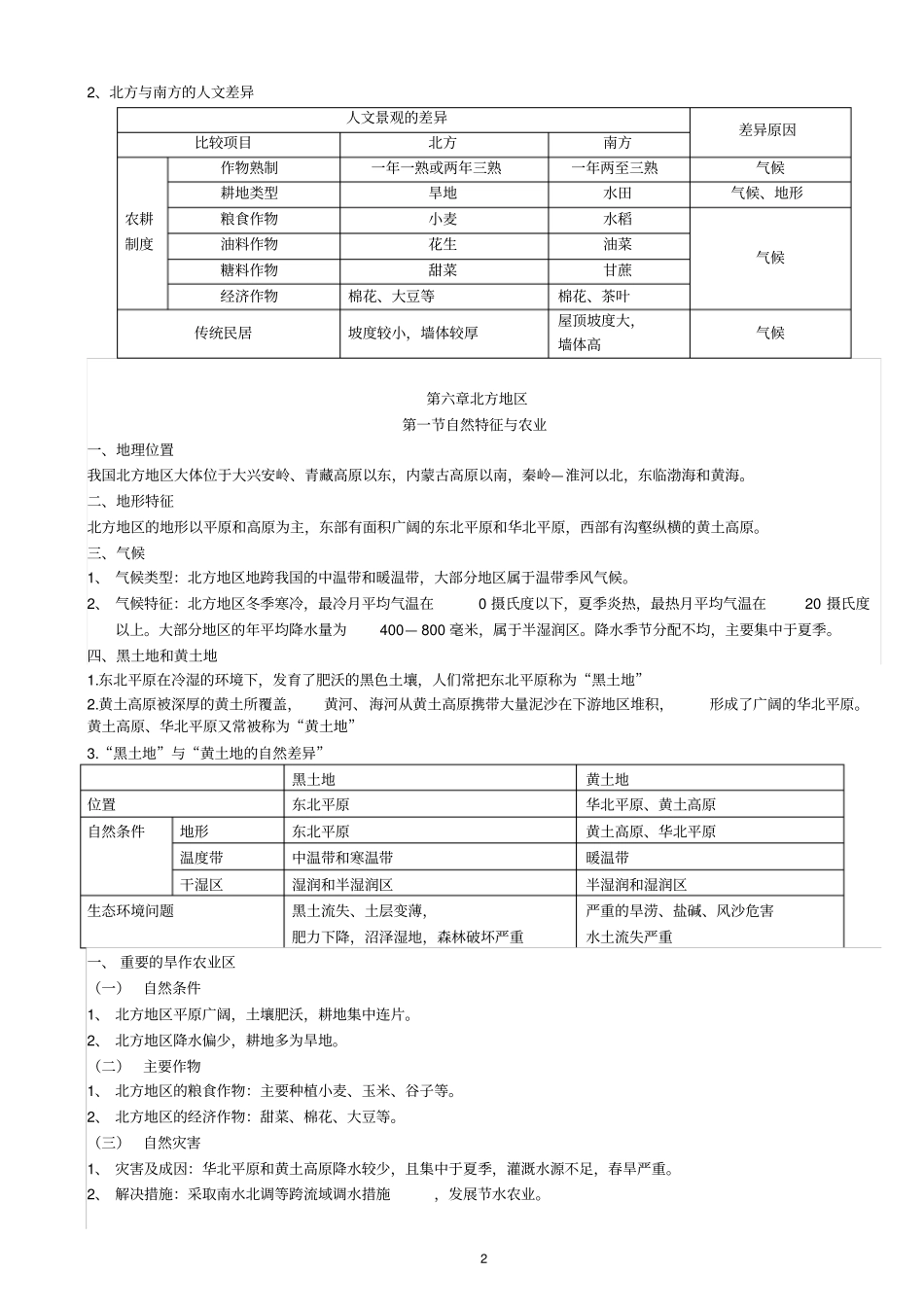 新人教版八年级地理下册复习资料2016年汇总_第2页