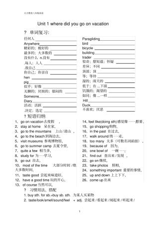 新人教版八年级英语上册unit1知识点总结