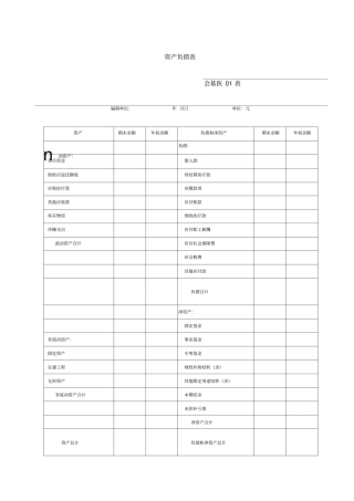 新会计制报表模板黄玲