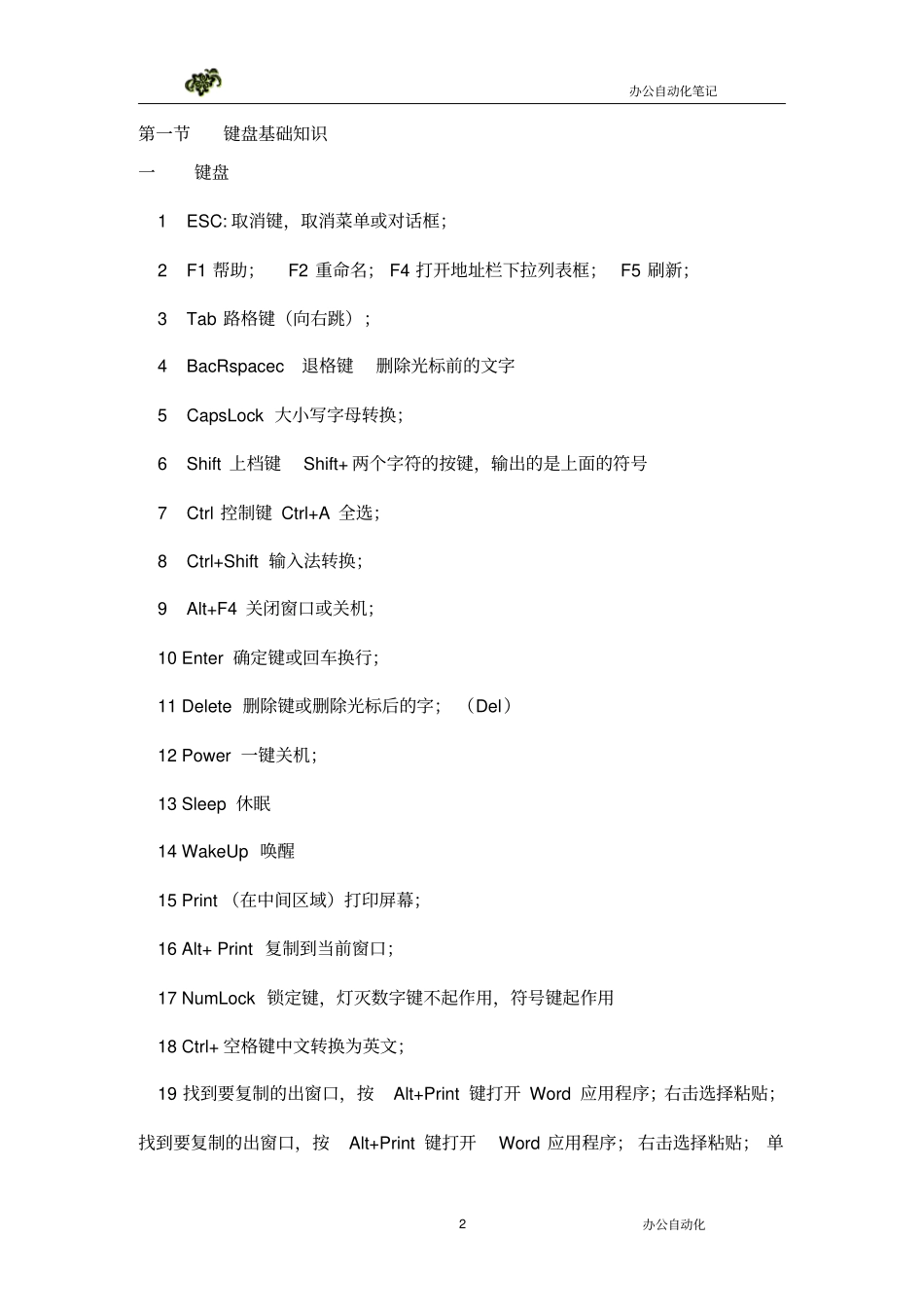 新入职办公室人员基础电脑操作知识资料_第2页