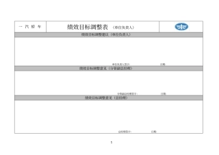 新全息-一汽轿车—绩效目标调整表单位负责人