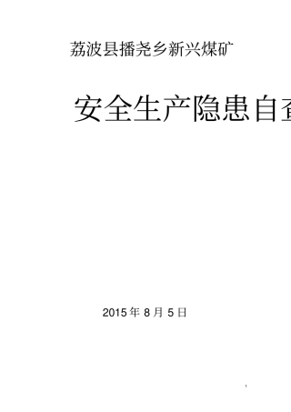 新兴煤矿自查自纠报告资料