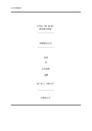 新加坡公司章程