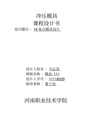 新十六复合模的设计任务书