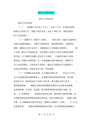 新员工年终总结【可编辑版】