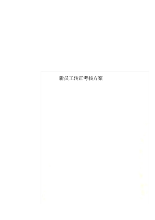 新员工转正考核方案