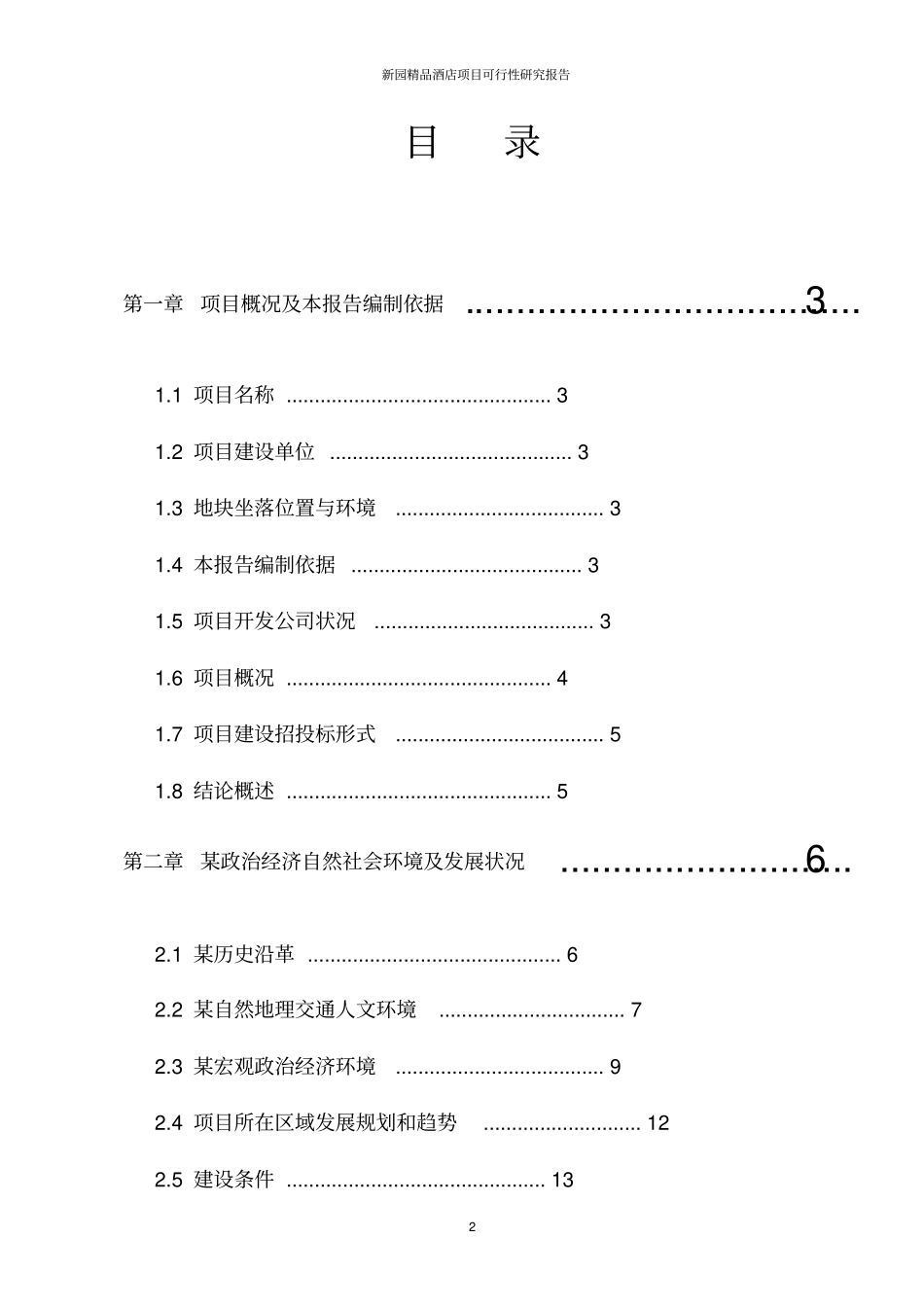 新园精品酒店项目可行性研究报告_第2页