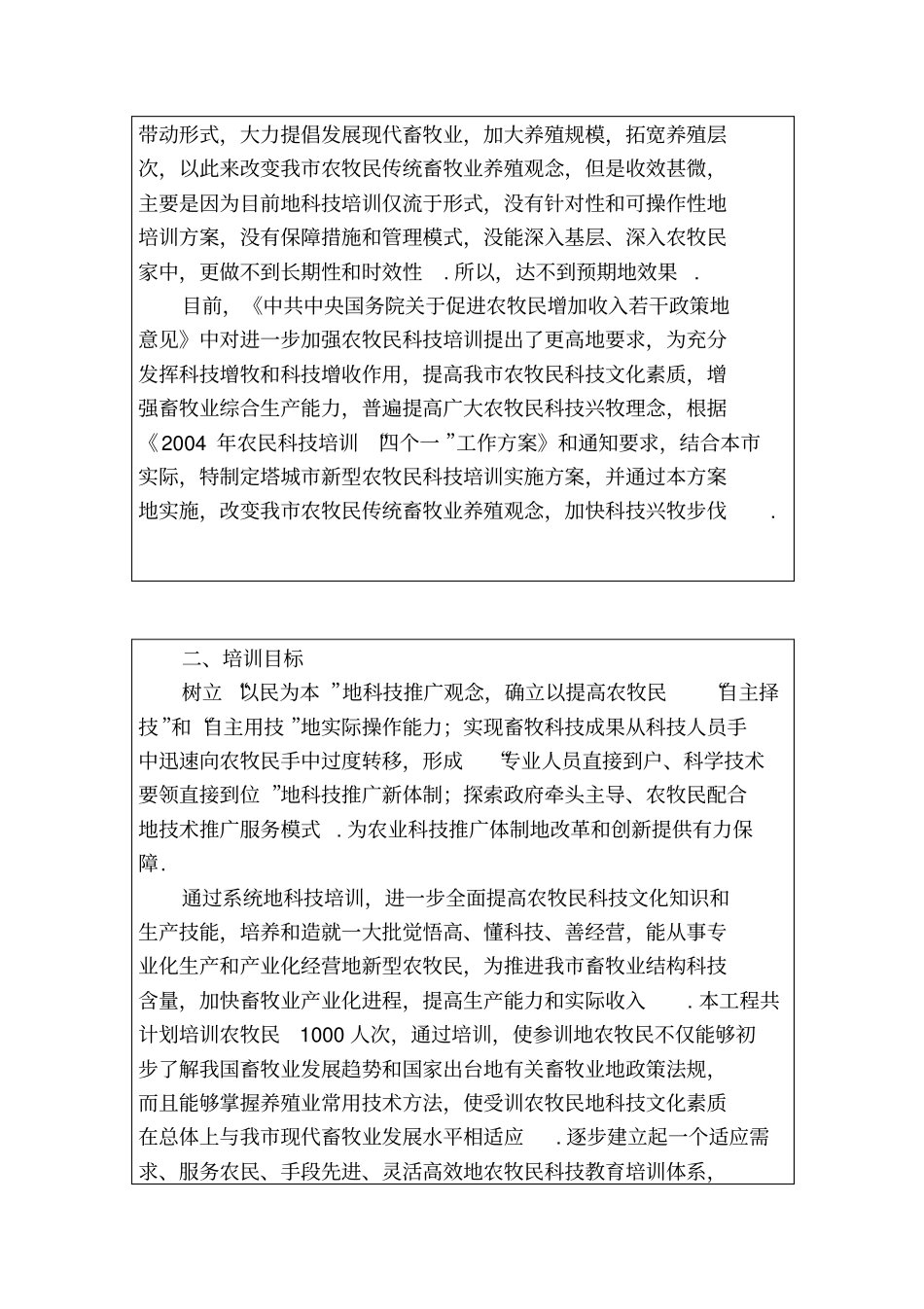 新型农民科技培训项目实施方案_第2页